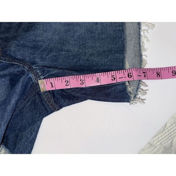 Old Navy High Rise Slouchy Blue Jean Shorts Cut Off Denim 5" Non Stretch 28 Plus - Picture 11 of 13